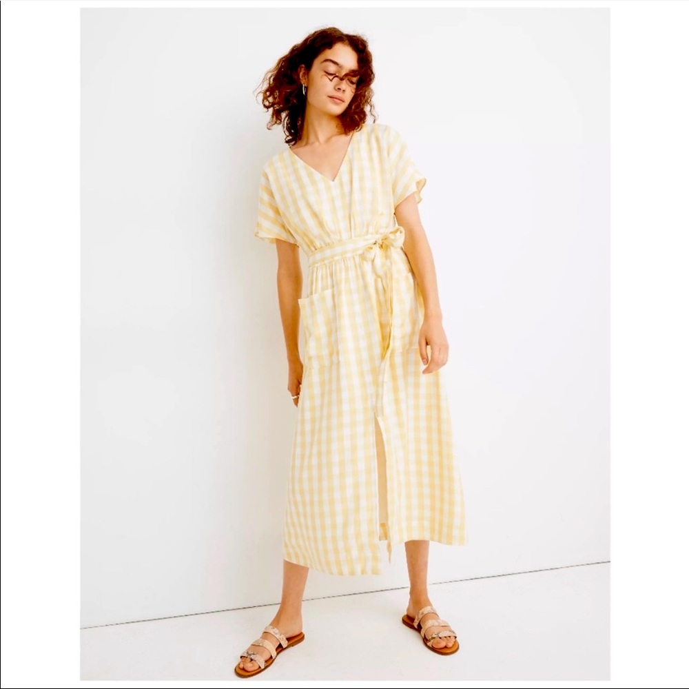 Yellow Gingham Madewell dress size 2
